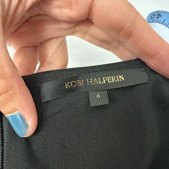 KOBI HALPERIN Black Square Neck Fit & Flare Casual Short‎ Dress Size 6 - Picture 6 of 9